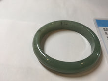 Load image into Gallery viewer, 51.5mm Certified Type A 100% Natural Oily Dark Green Gray Black(油青) Oval Jadeite Jade Bangle PE101-7127
