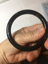 Load image into Gallery viewer, 58.5mm 100% Natural dark green/black meteorite Stellar Night sky round cut nephrite bangle HF105-8794
