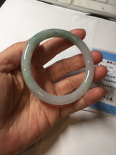 Load image into Gallery viewer, 54.4mm certified 100% natural Type A light green white purple round cut jadeite jade bangle AA121-4903
