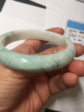 Load image into Gallery viewer, 60mm Certified Type A 100% Natural sunny green white Jadeite bangle PA263-3841
