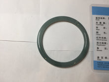 Load image into Gallery viewer, 54.2mm Certified Type A 100% Natural dark green/blue/gray with Guatemala slim round cut Jadeite bangle PE48-7033
