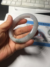Load image into Gallery viewer, 58.5mm certified Type A 100% Natural white light green purple Jadeite Jade bangle PF68-0501
