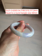 Load image into Gallery viewer, 50-52mm certified 100% natural Type A light green/white/purple oval jadeite jade bangle group GL21
