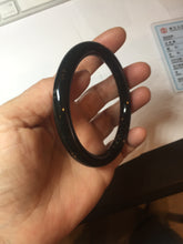 Load image into Gallery viewer, 58.5mm 100% Natural dark green/black meteorite Stellar Night sky round cut nephrite bangle HF105-8794
