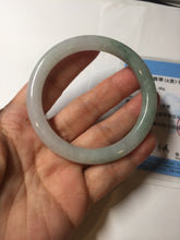Load image into Gallery viewer, 54.4mm certified 100% natural Type A light green white purple round cut jadeite jade bangle AA121-4903
