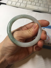 Load image into Gallery viewer, 54.4mm certified 100% natural Type A light green white purple round cut jadeite jade bangle AA121-4903

