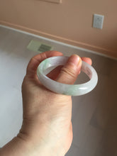 Load image into Gallery viewer, 50mm certified 100% natural Type A icy watery light green purple oval jadeite jade bangle PB208-2840
