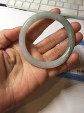 Load image into Gallery viewer, 54.4mm certified 100% natural Type A light green white purple round cut jadeite jade bangle AA121-4903
