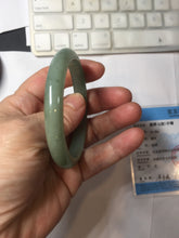 Load image into Gallery viewer, 49mm Certified Type A 100% Natural Oily Dark Green Gray Black(油青) Oval Jadeite Jade Bangle PE102-7125
