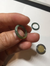 Load image into Gallery viewer, 14.5mm 3 1/2 100% natural type A icy watery green/blue Guatemala jadeite jade band ring BP67
