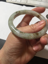 Load image into Gallery viewer, 54.5mm Certified type A 100% Natural light green brown with floating Osmanthus flowers Jadeite bangle PB247-(2795)
