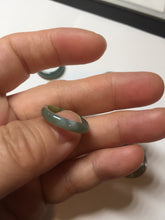 Load image into Gallery viewer, 14.5mm 3 1/2 100% natural type A icy watery green/blue Guatemala jadeite jade band ring BP67
