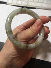 Load image into Gallery viewer, 54.5mm Certified type A 100% Natural light green brown with floating Osmanthus flowers Jadeite bangle PB247-(2795)

