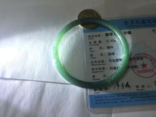 Load image into Gallery viewer, 60mm Certified Type A 100% Natural dark green/blue/gray with Guatemala slim round cut Jadeite bangle PE49-7058
