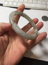 Load image into Gallery viewer, 54.5mm Certified type A 100% Natural light green brown with floating Osmanthus flowers Jadeite bangle PB247-(2795)
