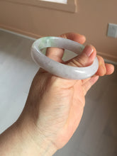 Load image into Gallery viewer, 50mm certified 100% natural Type A icy watery light green purple oval jadeite jade bangle PB208-2840
