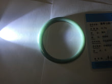 Load image into Gallery viewer, 59mm Certified Type A 100% Natural Light Blue Green Gray Ru Kiln Sky Celadon Blue (汝窑天青蓝) Guatemala Jadeite Jade Slim Round Bangle BS160-8651
