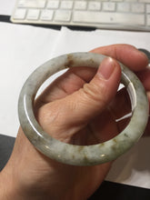 Load image into Gallery viewer, 54.5mm Certified type A 100% Natural light green brown with floating Osmanthus flowers Jadeite bangle PB247-(2795)

