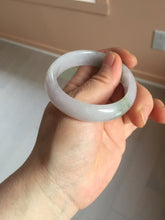 Load image into Gallery viewer, 50mm certified 100% natural Type A icy watery light green purple oval jadeite jade bangle PB208-2840

