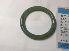 Load image into Gallery viewer, 54.5mm Certified Type A 100% Natural Oily Dark Green Gray Black(油青) round cut Jadeite Jade Bangle PE103-7157
