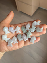 Load image into Gallery viewer, 100% natural type A icy watery light green white purple jadeite little alien hero pendant PF74
