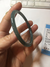 Load image into Gallery viewer, 54mm Certified Type A 100% Natural dark green/blue/gray with Guatemala slim round cut Jadeite bangle PE50-7019

