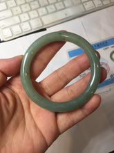 Load image into Gallery viewer, 54.5mm Certified Type A 100% Natural Oily Dark Green Gray Black(油青) round cut Jadeite Jade Bangle PE103-7157

