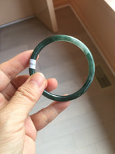 Load image into Gallery viewer, 55mm Certified Type A 100% Natural dark green/blue/gray with Guatemala slim round cut Jadeite bangle PJ94-2434
