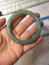 Load image into Gallery viewer, 54.5mm Certified Type A 100% Natural Oily Dark Green Gray Black(油青) round cut Jadeite Jade Bangle PE103-7157
