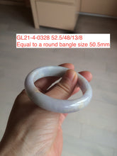 Load image into Gallery viewer, 50-52mm certified 100% natural Type A light green/white/purple oval jadeite jade bangle group GL21
