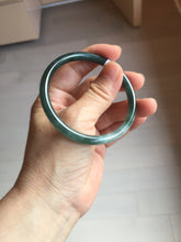Load image into Gallery viewer, 55mm Certified Type A 100% Natural dark green/blue/gray with Guatemala slim round cut Jadeite bangle PJ94-2434
