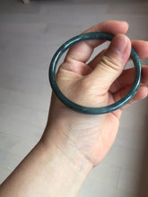 Load image into Gallery viewer, 60.2mm Certified Type A 100% Natural dark green/blue/gray Guatemala slim round cut Jadeite bangle PA146-8841
