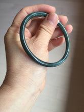 Load image into Gallery viewer, 60.2mm Certified Type A 100% Natural dark green/blue/gray Guatemala slim round cut Jadeite bangle PA146-8841
