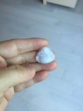Load image into Gallery viewer, 100% Natural type A light purple white happy Buddha jadeite pendant BP182
