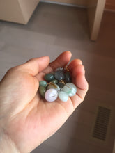 Load image into Gallery viewer, 9.9-15mm Type A 100% Natural light green yellow brown purple Jadeite Safety Guardian Button abacus bead donuts pendant PF73 Add on item
