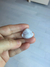 Load image into Gallery viewer, 100% Natural type A light purple white happy Buddha jadeite pendant BP182
