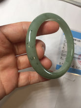 Load image into Gallery viewer, 57.6mm Certified Type A 100% Natural Oily Dark Green Gray Black(油青) Jadeite Jade Bangle PE104-7161
