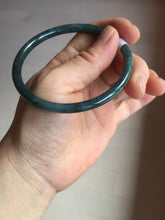 Load image into Gallery viewer, 60.2mm Certified Type A 100% Natural dark green/blue/gray Guatemala slim round cut Jadeite bangle PA146-8841
