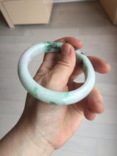 Load image into Gallery viewer, 60.5mm Type A 100% Natural sunny green/light green/white/light purple chubby Jadeite Jade bangle BS129-4035
