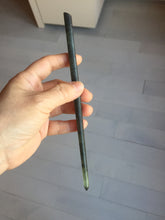Load image into Gallery viewer, 19cm 100% Natural dark green gray black Xiu Jade (Serpentine) Hairpin AW51
