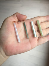 Load image into Gallery viewer, 100% natural type A jadeite jade icy watery green white purple yellow Tide Control Pillar(定海神针) pendant group BN77
