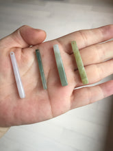 Load image into Gallery viewer, 100% natural type A jadeite jade icy watery green white purple yellow Tide Control Pillar(定海神针) pendant group BN77
