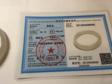 Load image into Gallery viewer, 53.2mm certified 100% Natural icy watery light beige pale pink gray nephrite bangle HN120-0082
