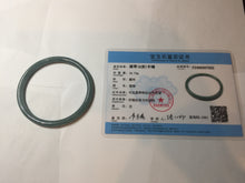 Load image into Gallery viewer, 60mm Certified Type A 100% Natural dark green/blue/gray with Guatemala slim round cut Jadeite bangle PE52-7052
