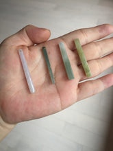 Load image into Gallery viewer, 100% natural type A jadeite jade icy watery green white purple yellow Tide Control Pillar(定海神针) pendant group BN77
