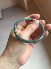 Load image into Gallery viewer, 56.8mm Certified Type A 100% Natural dark green/blue/gray with Guatemala slim round cut Jadeite bangle PJ93-3450
