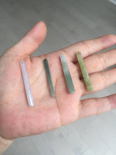 Load image into Gallery viewer, 100% natural type A jadeite jade icy watery green white purple yellow Tide Control Pillar(定海神针) pendant group BN77
