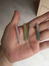 Load image into Gallery viewer, 100% natural type A jadeite jade icy watery green white purple yellow Tide Control Pillar(定海神针) pendant group BN77
