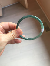 Load image into Gallery viewer, 56.8mm Certified Type A 100% Natural dark green/blue/gray with Guatemala slim round cut Jadeite bangle PJ93-3450
