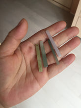 Load image into Gallery viewer, 100% natural type A jadeite jade icy watery green white purple yellow Tide Control Pillar(定海神针) pendant group BN77
